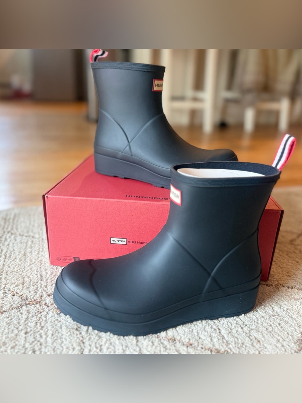 Hunter PLAY Short Rain Boots Women’s 9 Black Waterproof BNIB WFS2020RMA